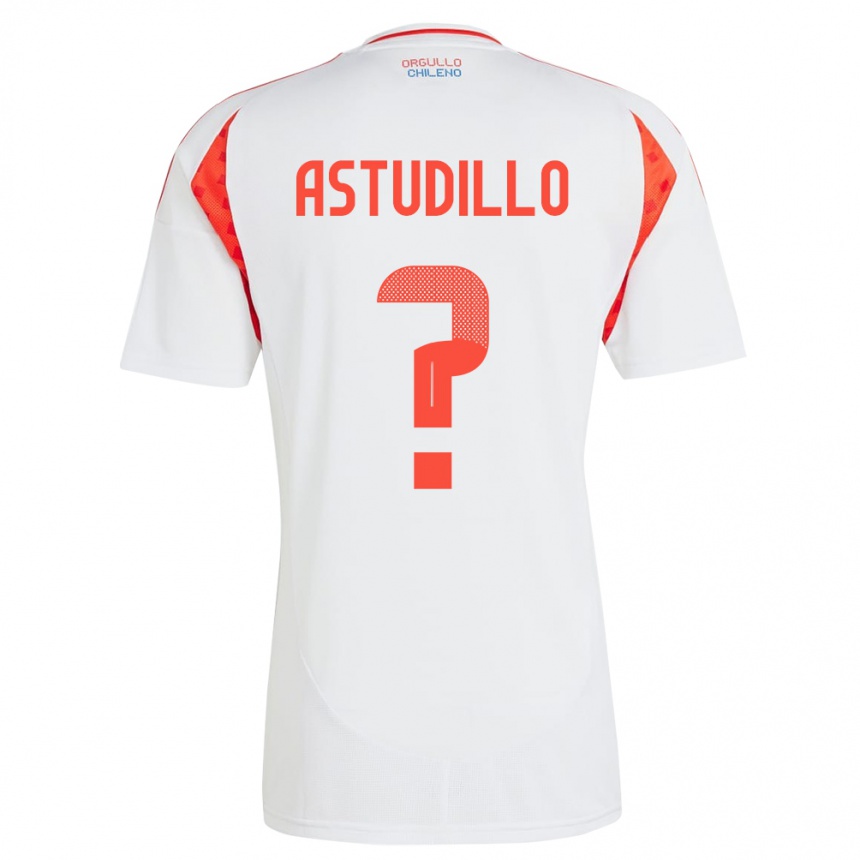 Vyrai Čilė Jerall Astudillo #0 Baltas Išvykos Marškinėliai 24-26 T-Shirt