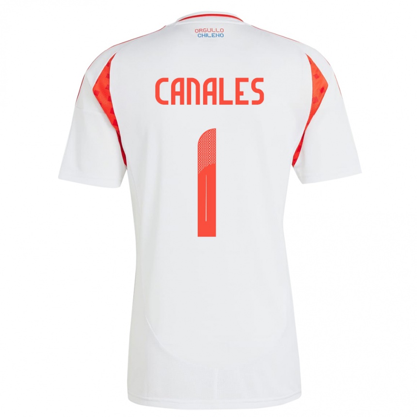 Vyrai Čilė Antonia Canales #1 Baltas Išvykos Marškinėliai 24-26 T-Shirt