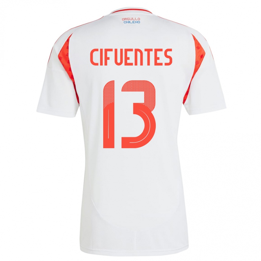 Vyrai Čilė Anaís Cifuentes #13 Baltas Išvykos Marškinėliai 24-26 T-Shirt