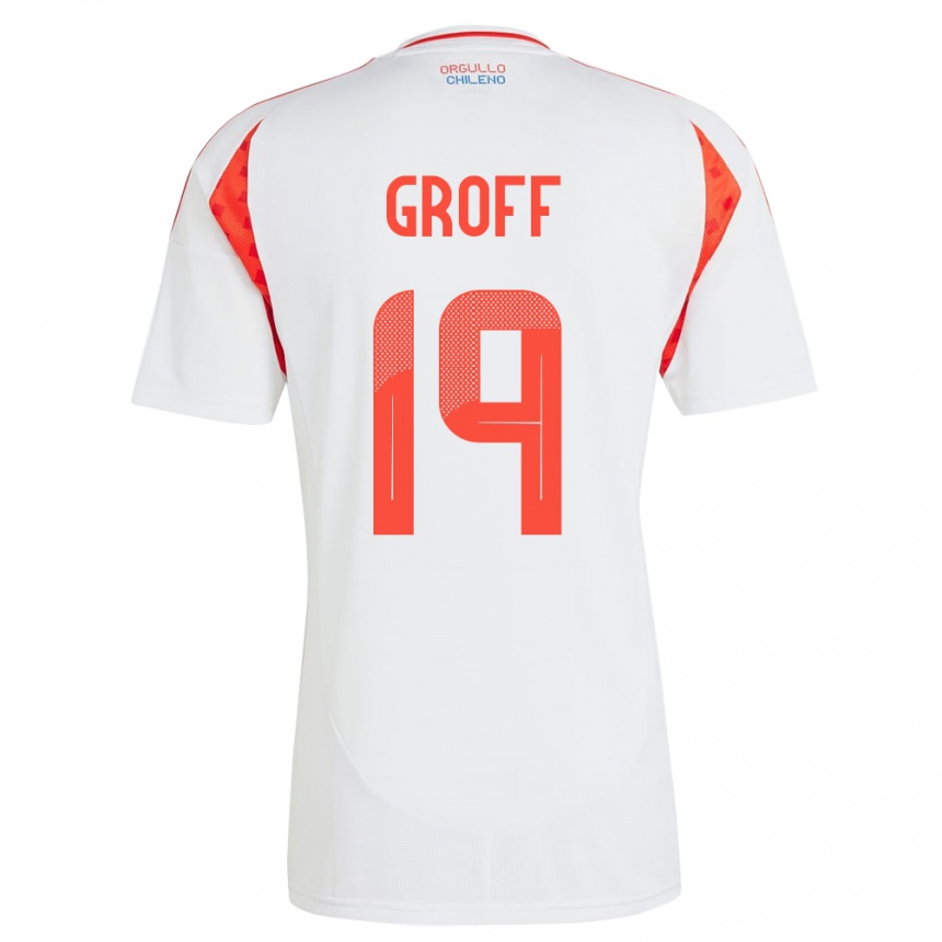 Vyrai Čilė Llanka Groff #19 Baltas Išvykos Marškinėliai 24-26 T-Shirt