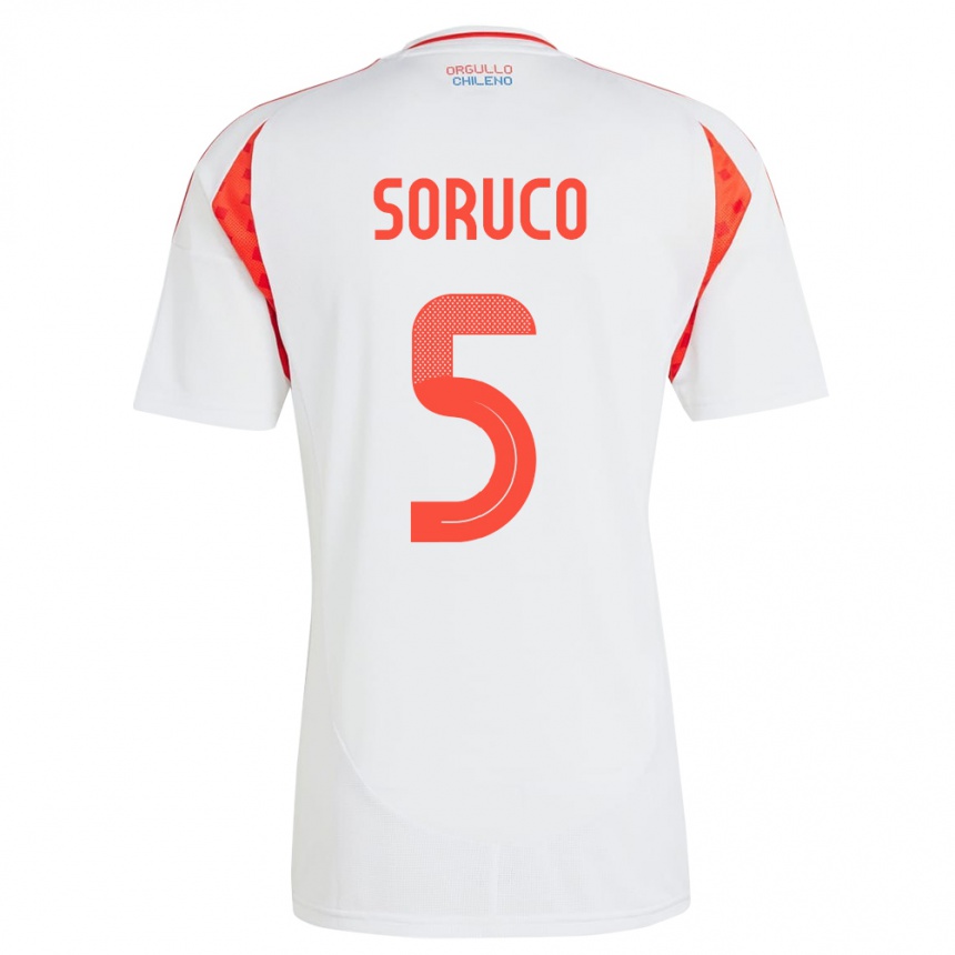 Vyrai Čilė Ámbar Soruco #5 Baltas Išvykos Marškinėliai 24-26 T-Shirt