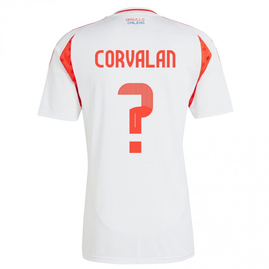 Vyrai Čilė Elisa Corvalan #0 Baltas Išvykos Marškinėliai 24-26 T-Shirt