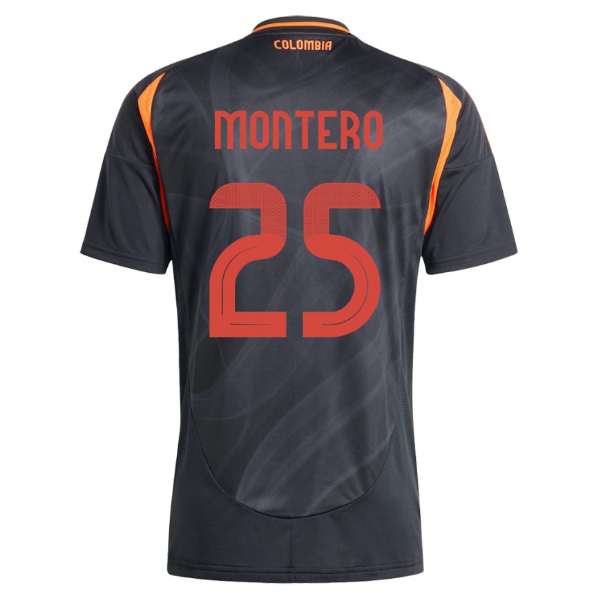 Vyrai Kolumbija Álvaro Montero #25 Juoda Išvykos Marškinėliai 24-26 T-Shirt