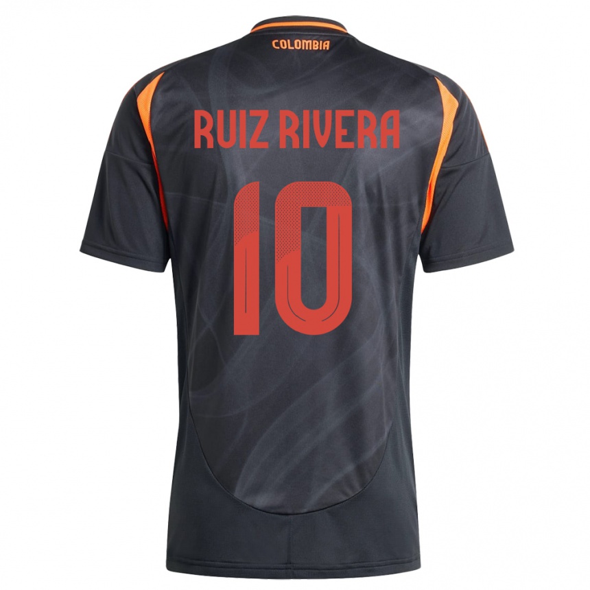 Vyrai Kolumbija Daniel Ruiz Rivera #10 Juoda Išvykos Marškinėliai 24-26 T-Shirt