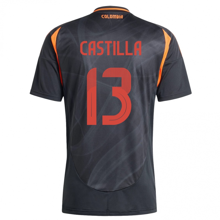 Vyrai Kolumbija Juan Castilla #13 Juoda Išvykos Marškinėliai 24-26 T-Shirt