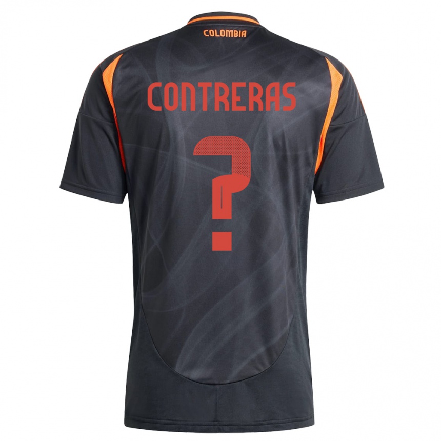 Vyrai Kolumbija David Contreras #0 Juoda Išvykos Marškinėliai 24-26 T-Shirt