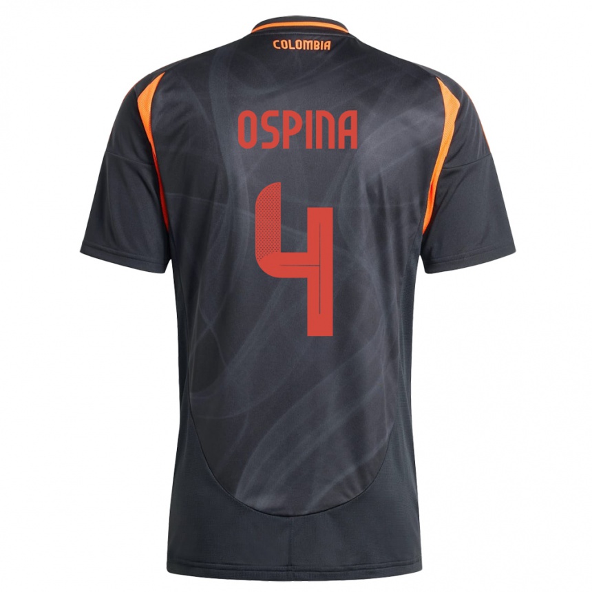 Vyrai Kolumbija Diana Ospina #4 Juoda Išvykos Marškinėliai 24-26 T-Shirt