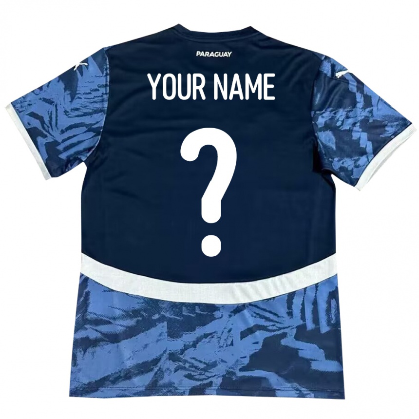 Vyrai Paragvajus Jūsų Vardas #0 Mėlyna Išvykos Marškinėliai 24-26 T-Shirt