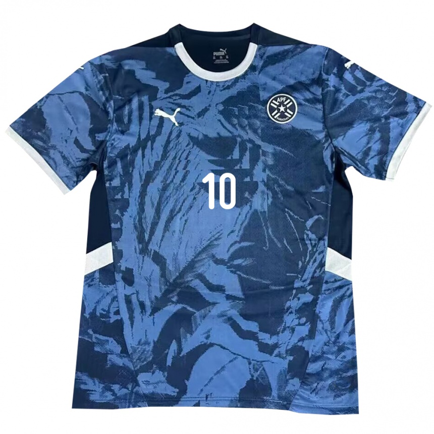 Vyrai Paragvajus Miguel Almirón #10 Mėlyna Išvykos Marškinėliai 24-26 T-Shirt