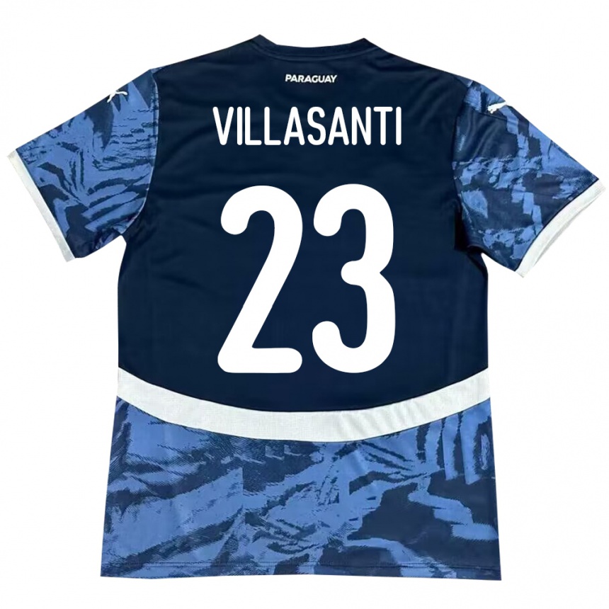 Vyrai Paragvajus Mathías Villasanti #23 Mėlyna Išvykos Marškinėliai 24-26 T-Shirt
