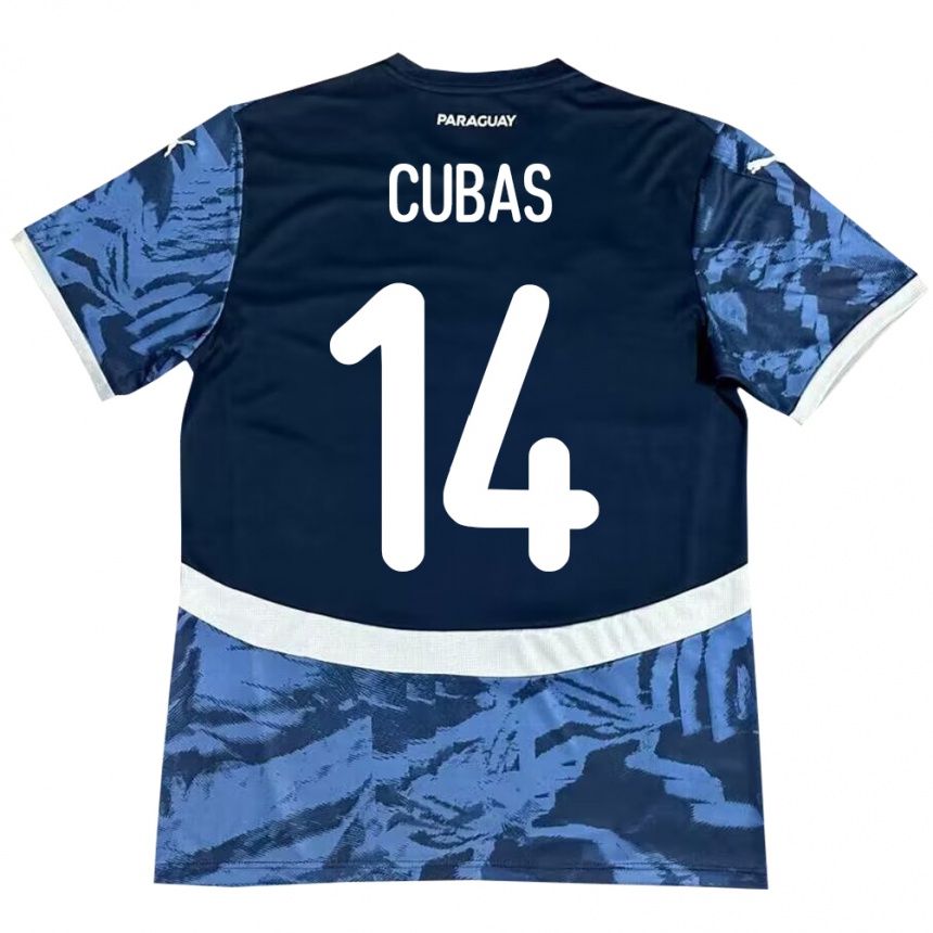 Vyrai Paragvajus Andrés Cubas #14 Mėlyna Išvykos Marškinėliai 24-26 T-Shirt