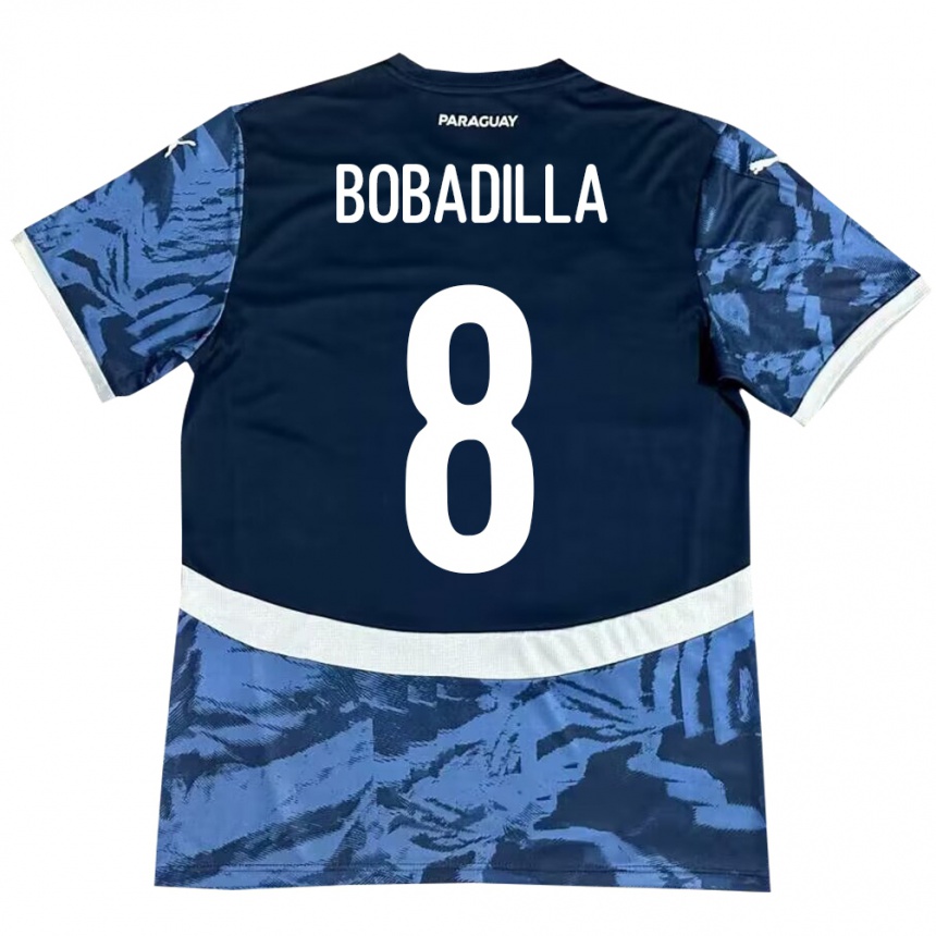 Vyrai Paragvajus Damián Bobadilla #8 Mėlyna Išvykos Marškinėliai 24-26 T-Shirt