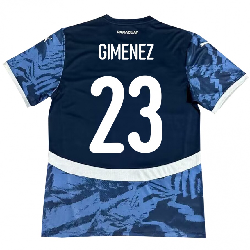 Vyrai Paragvajus Miguel Giménez #23 Mėlyna Išvykos Marškinėliai 24-26 T-Shirt