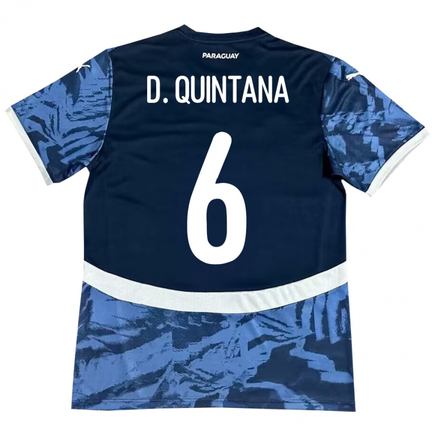 Vyrai Paragvajus Dulce Quintana #6 Mėlyna Išvykos Marškinėliai 24-26 T-Shirt