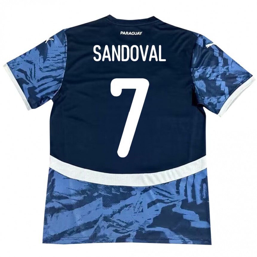 Vyrai Paragvajus Fabiola Sandoval #7 Mėlyna Išvykos Marškinėliai 24-26 T-Shirt