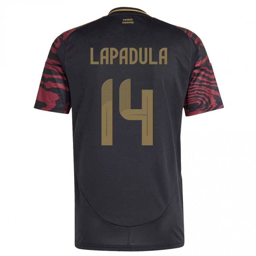 Vyrai Peru Gianluca Lapadula #14 Juoda Išvykos Marškinėliai 24-26 T-Shirt
