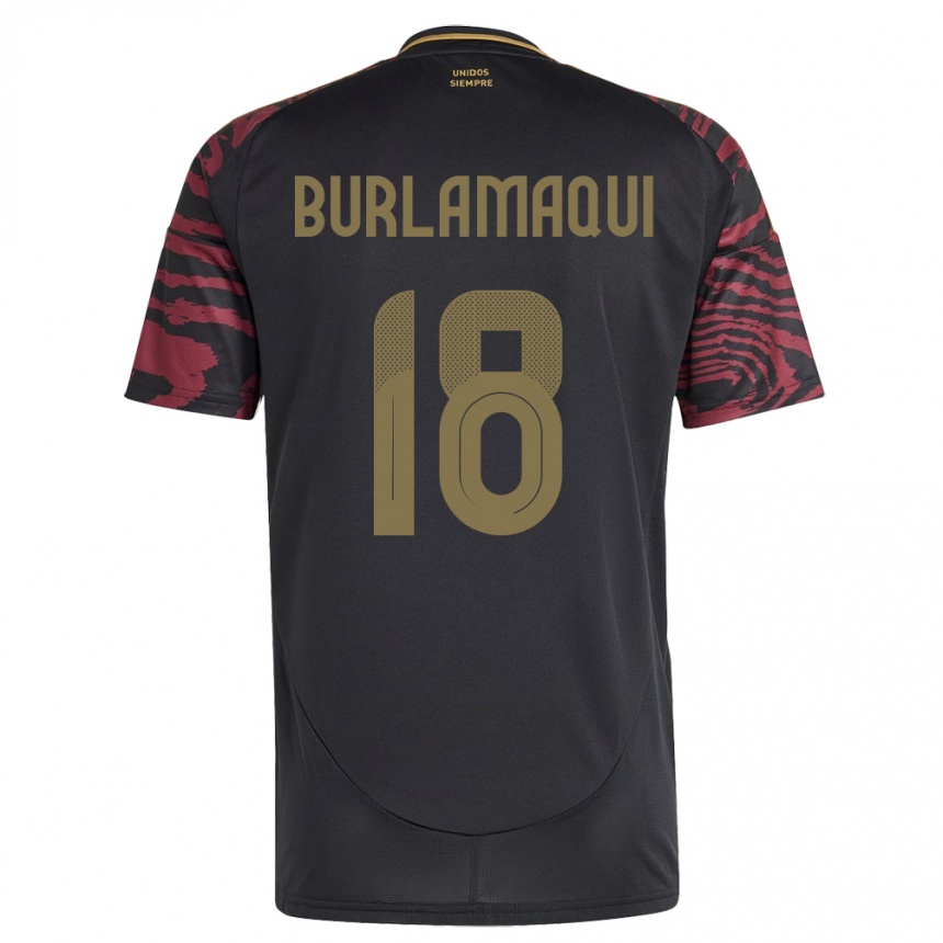 Vyrai Peru Alessandro Burlamaqui #18 Juoda Išvykos Marškinėliai 24-26 T-Shirt