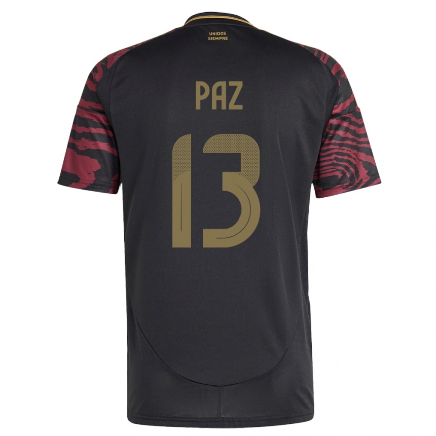 Vyrai Peru Braidy Paz #13 Juoda Išvykos Marškinėliai 24-26 T-Shirt