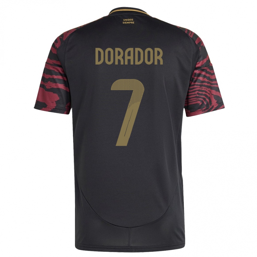 Vyrai Peru Sandy Dorador #7 Juoda Išvykos Marškinėliai 24-26 T-Shirt