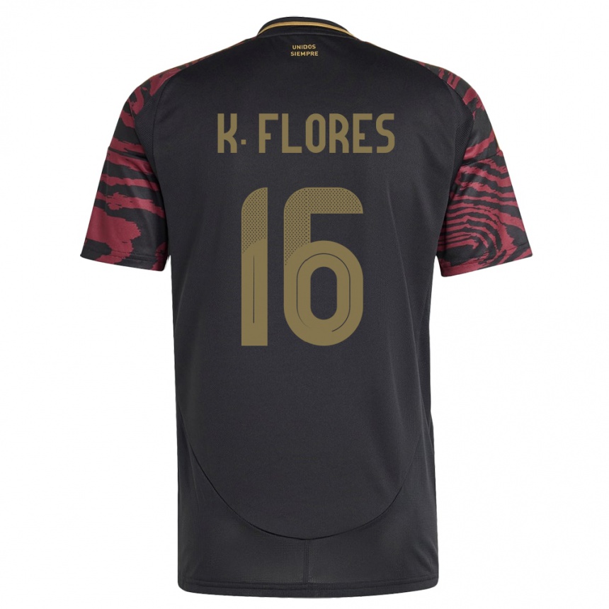 Vyrai Peru Kimbherly Flores #16 Juoda Išvykos Marškinėliai 24-26 T-Shirt