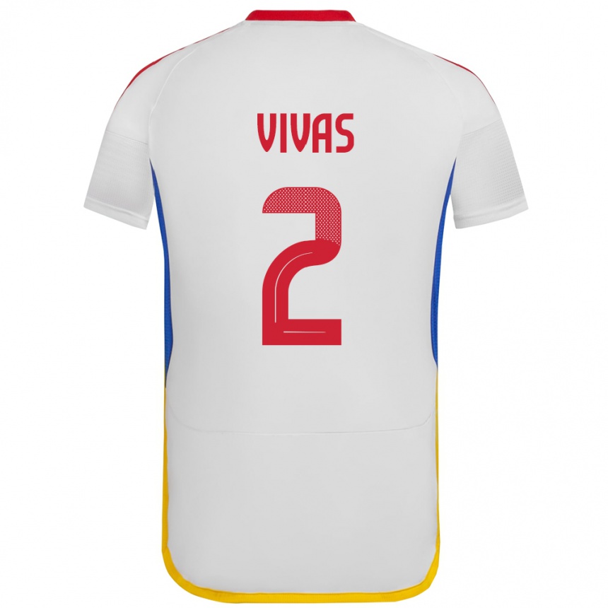 Vyrai Venesuela Carlos Vivas #2 Baltas Išvykos Marškinėliai 24-26 T-Shirt