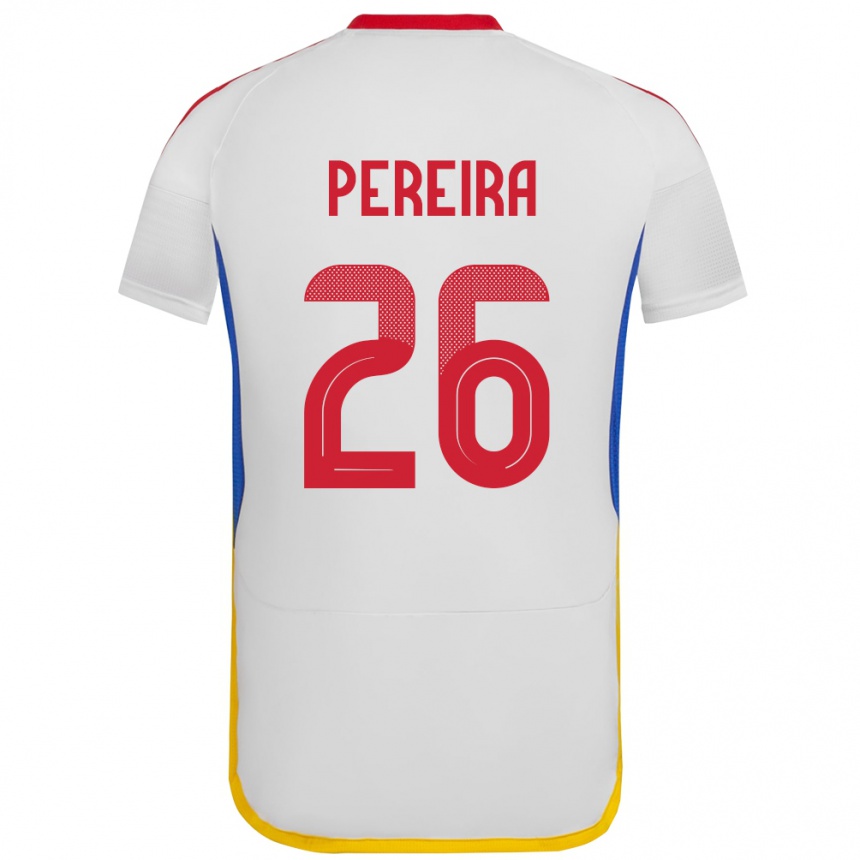 Vyrai Venesuela Daniel Pereira #26 Baltas Išvykos Marškinėliai 24-26 T-Shirt