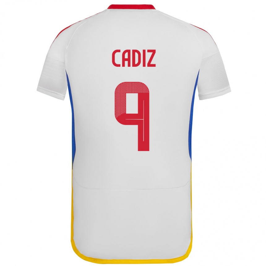 Vyrai Venesuela Jhonder Cádiz #9 Baltas Išvykos Marškinėliai 24-26 T-Shirt