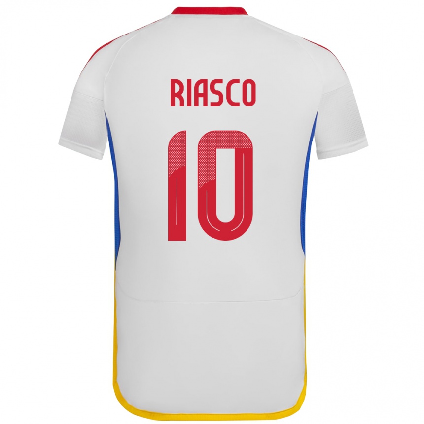 Vyrai Venesuela José Riasco #10 Baltas Išvykos Marškinėliai 24-26 T-Shirt