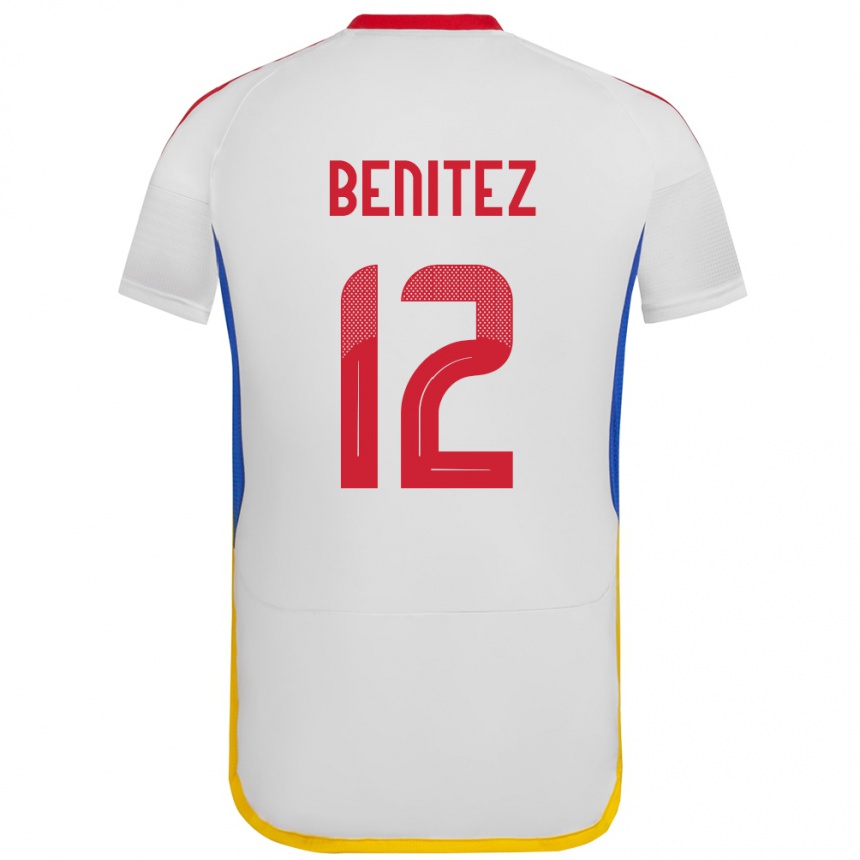 Vyrai Venesuela Frankarlos Benítez #12 Baltas Išvykos Marškinėliai 24-26 T-Shirt