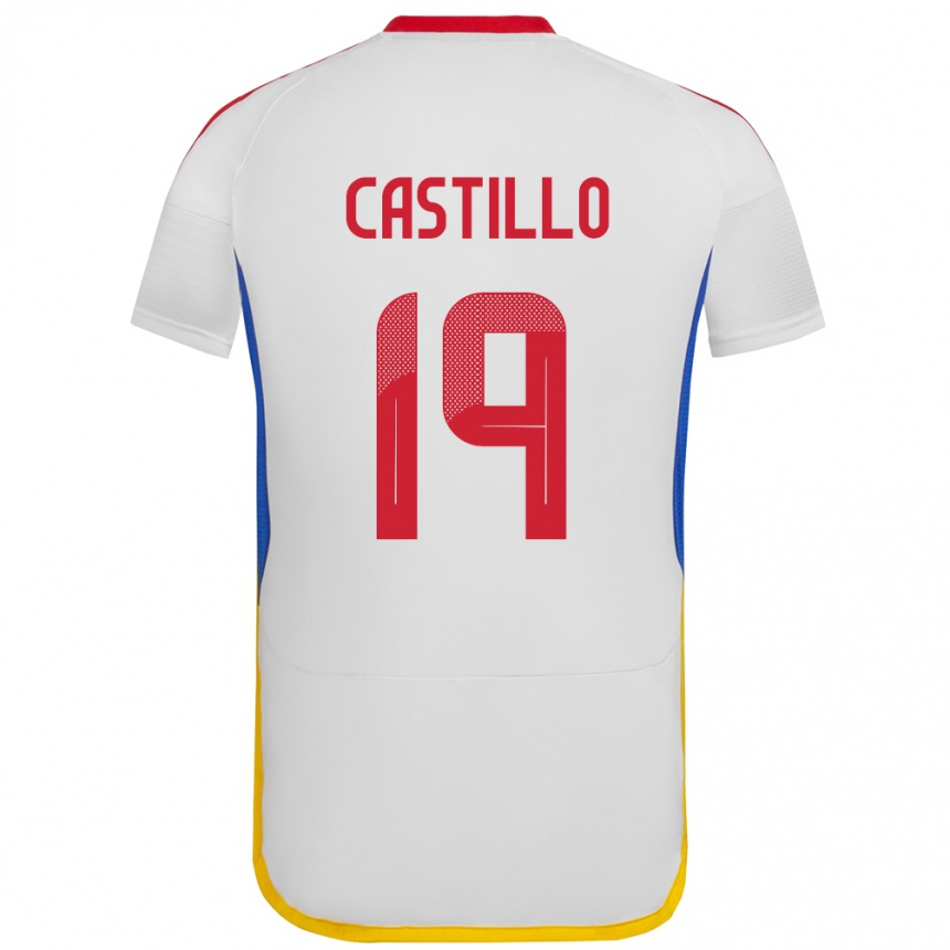 Vyrai Venesuela Bryan Castillo #19 Baltas Išvykos Marškinėliai 24-26 T-Shirt