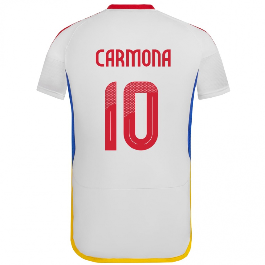 Vyrai Venesuela Wikelman Carmona #10 Baltas Išvykos Marškinėliai 24-26 T-Shirt