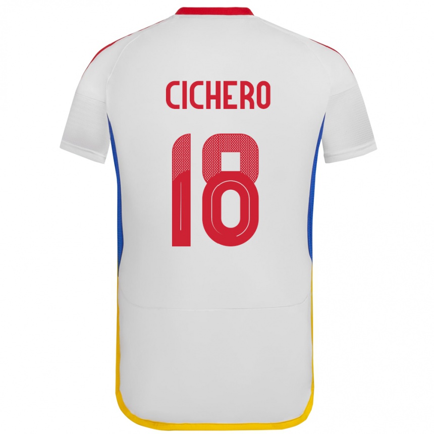 Vyrai Venesuela Alejandro Cichero #18 Baltas Išvykos Marškinėliai 24-26 T-Shirt