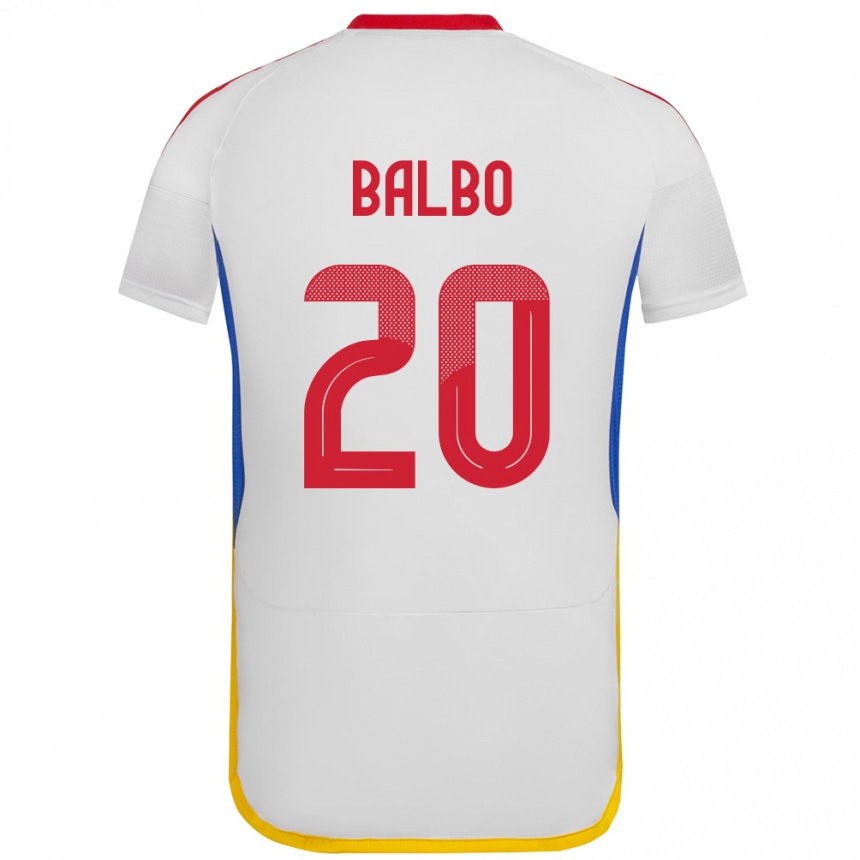 Vyrai Venesuela Luis Balbo #20 Baltas Išvykos Marškinėliai 24-26 T-Shirt