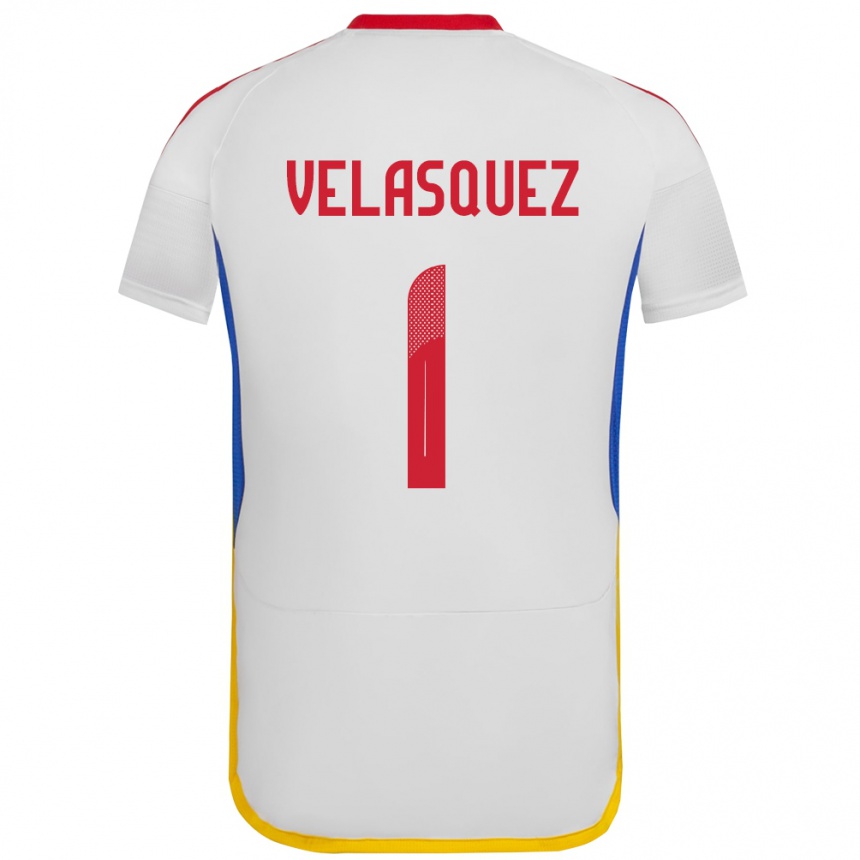 Vyrai Venesuela Yessica Velásquez #1 Baltas Išvykos Marškinėliai 24-26 T-Shirt