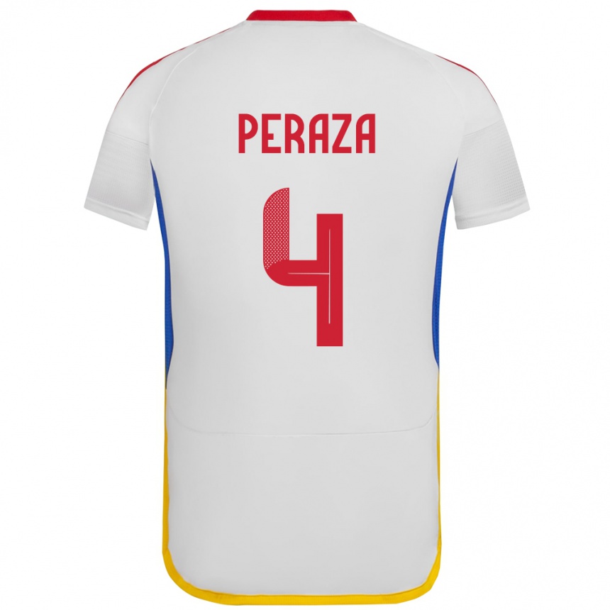 Vyrai Venesuela María Peraza #4 Baltas Išvykos Marškinėliai 24-26 T-Shirt