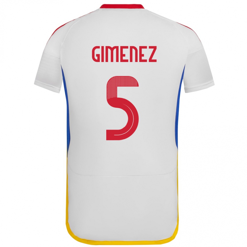 Vyrai Venesuela Yenifer Giménez #5 Baltas Išvykos Marškinėliai 24-26 T-Shirt