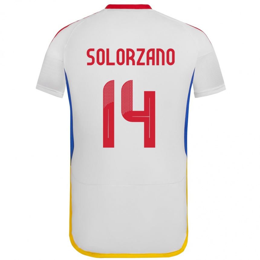 Vyrai Venesuela Fabiola Solórzano #14 Baltas Išvykos Marškinėliai 24-26 T-Shirt