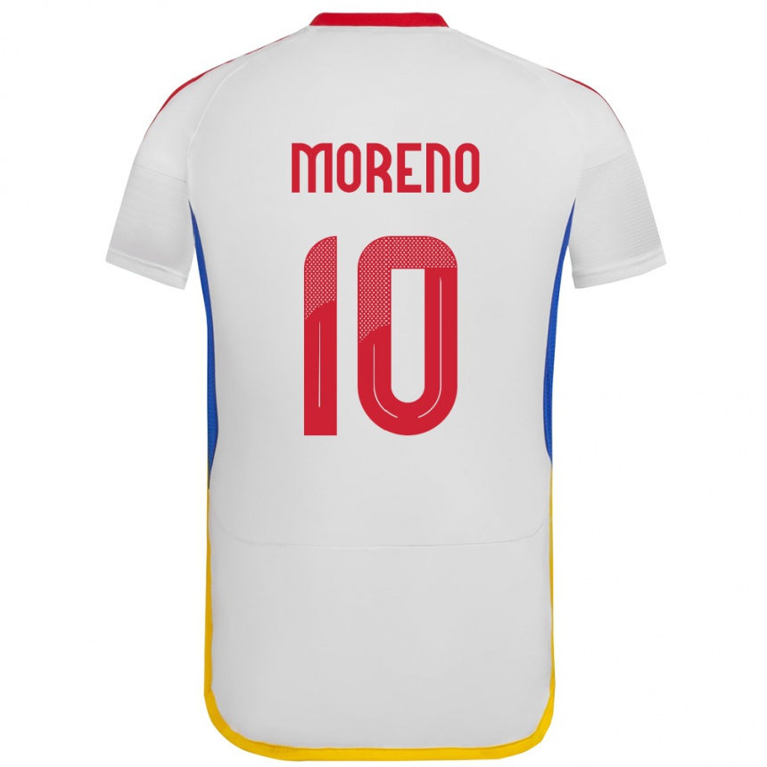 Vyrai Venesuela Yerliane Moreno #10 Baltas Išvykos Marškinėliai 24-26 T-Shirt