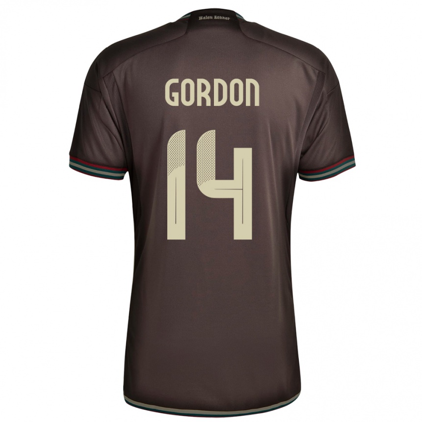 Vyrai Jamaika Ashton Gordon #14 Naktinė Ruda Išvykos Marškinėliai 24-26 T-Shirt