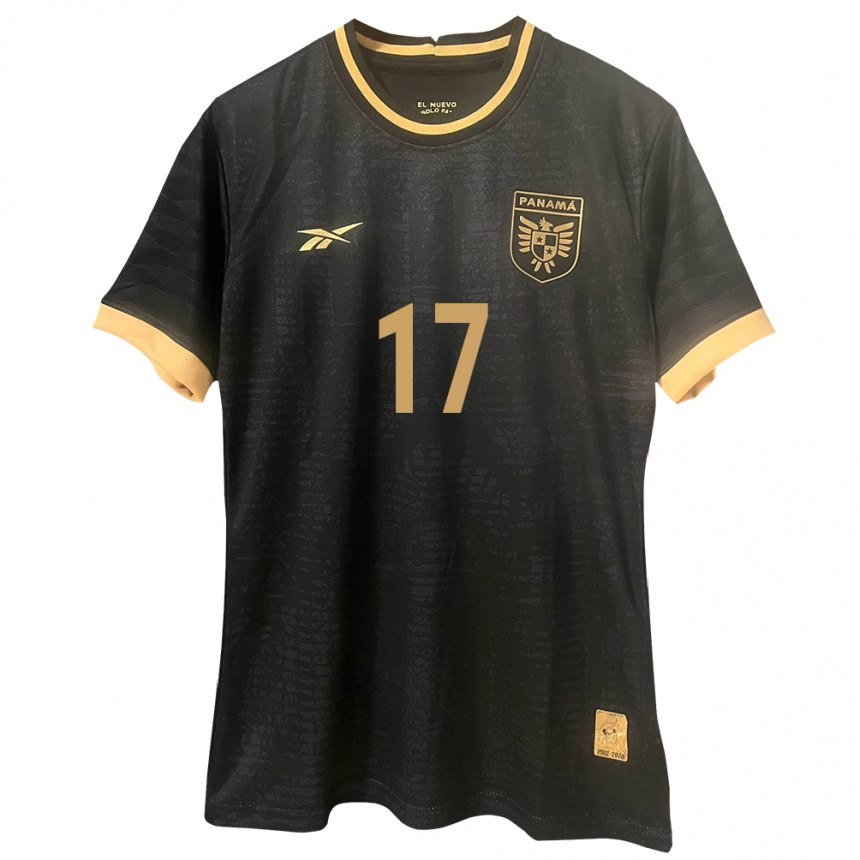 Vyrai Panama Luis Gaitán #17 Juoda Išvykos Marškinėliai 24-26 T-Shirt