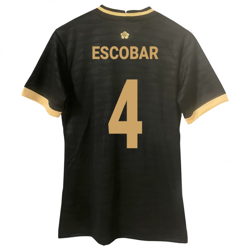 Vyrai Panama Fidel Escobar #4 Juoda Išvykos Marškinėliai 24-26 T-Shirt