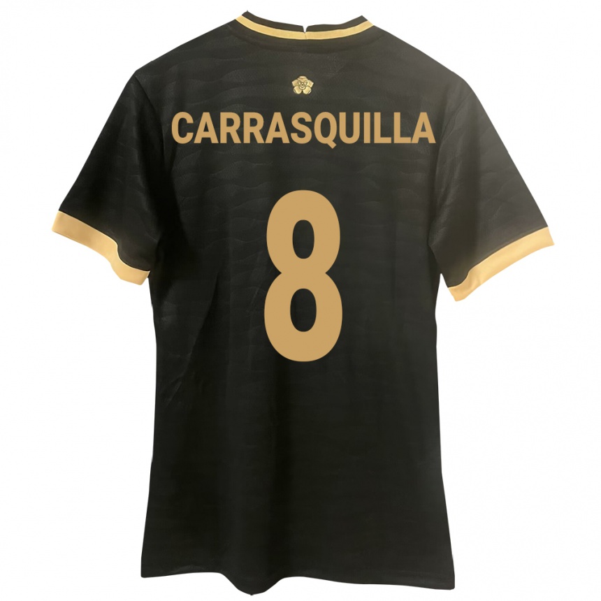 Vyrai Panama Adalberto Carrasquilla #8 Juoda Išvykos Marškinėliai 24-26 T-Shirt