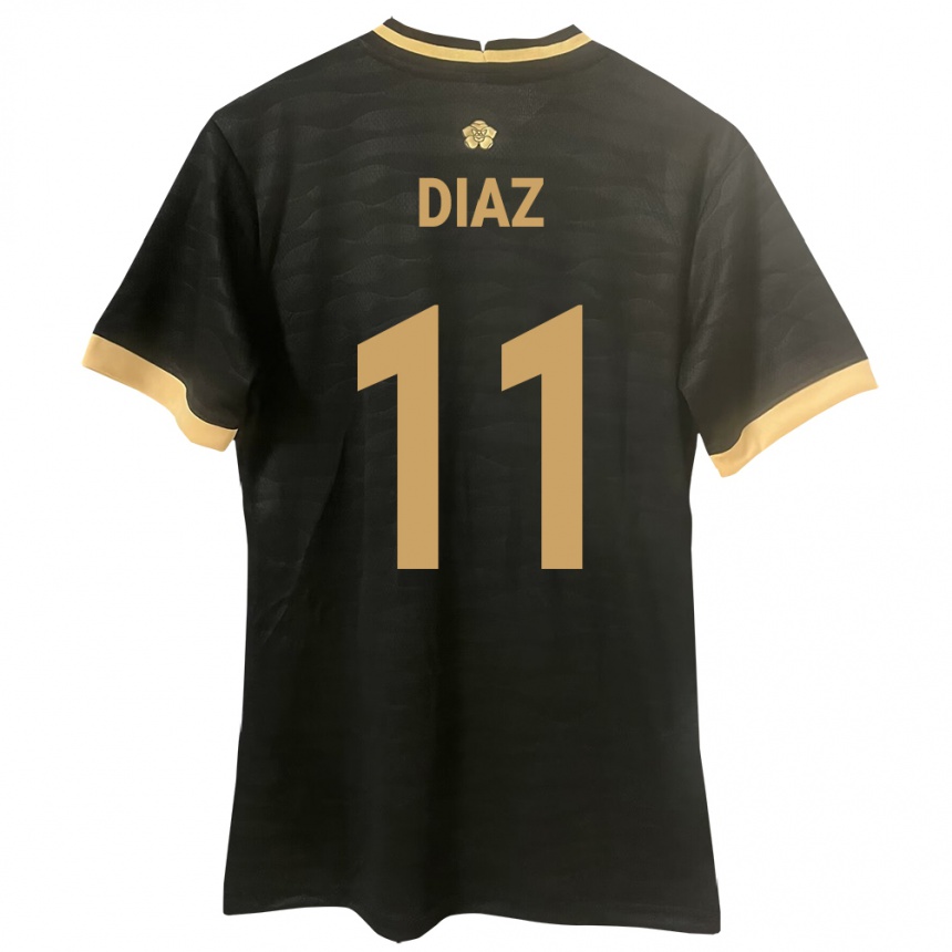 Vyrai Panama Ismael Díaz #11 Juoda Išvykos Marškinėliai 24-26 T-Shirt