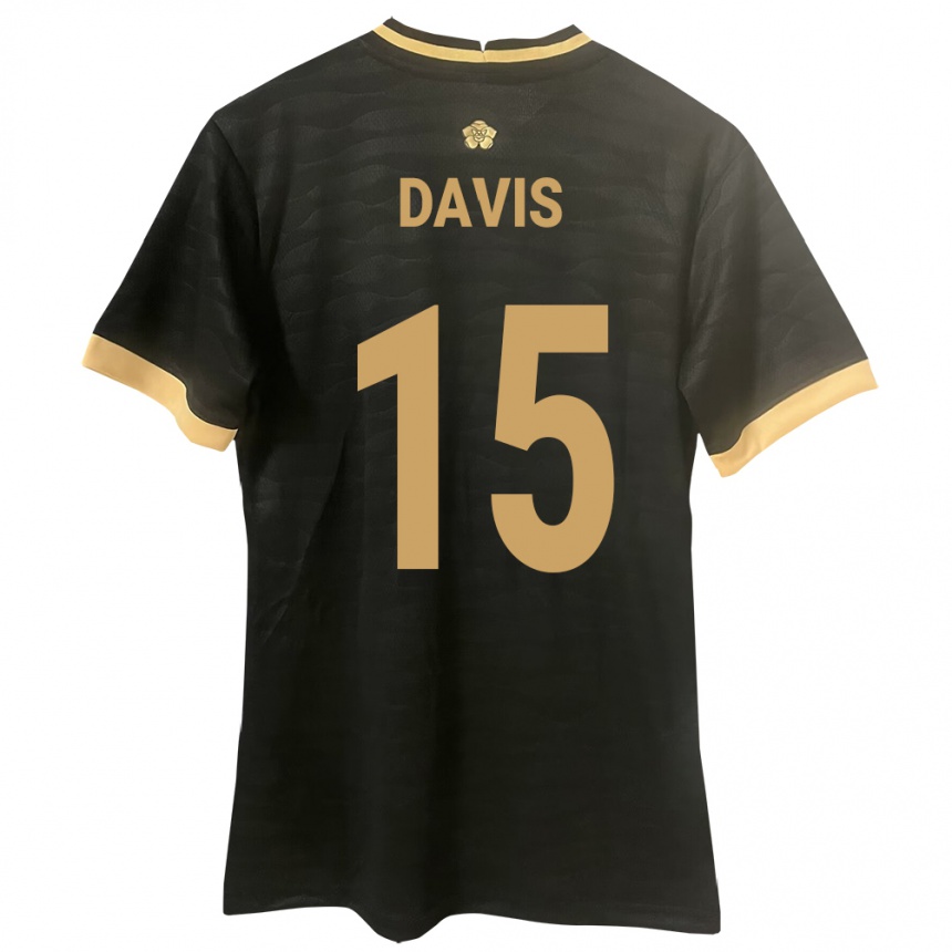 Vyrai Panama Éric Davis #15 Juoda Išvykos Marškinėliai 24-26 T-Shirt