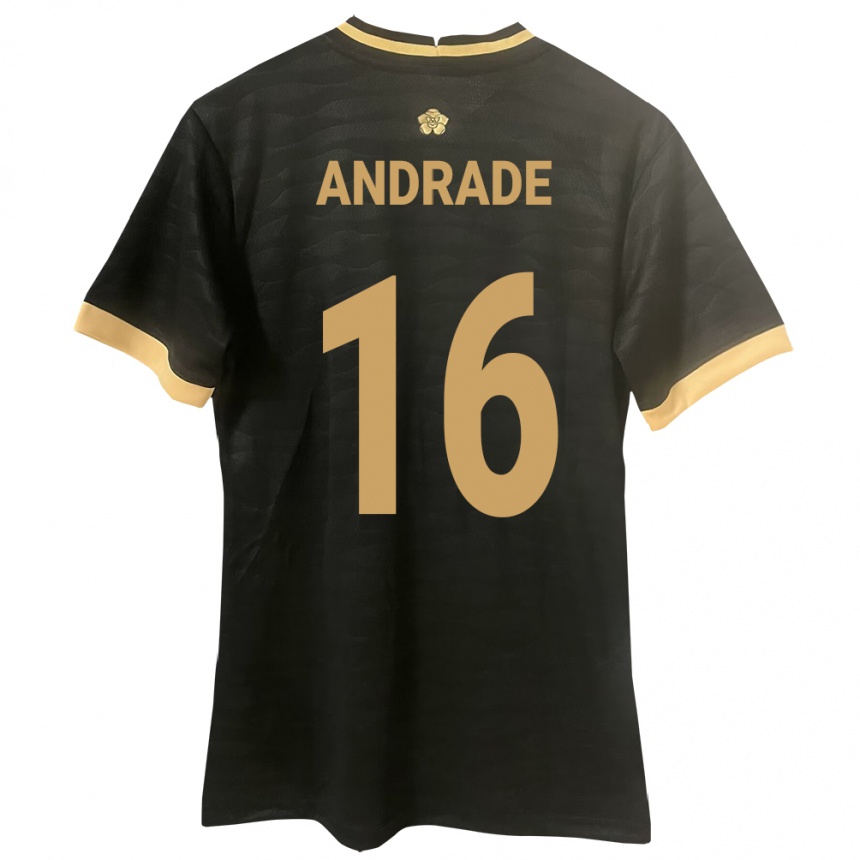 Vyrai Panama Andrés Andrade #16 Juoda Išvykos Marškinėliai 24-26 T-Shirt