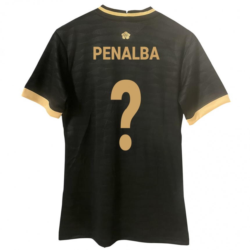 Vyrai Panama Óscar Peñalba #0 Juoda Išvykos Marškinėliai 24-26 T-Shirt