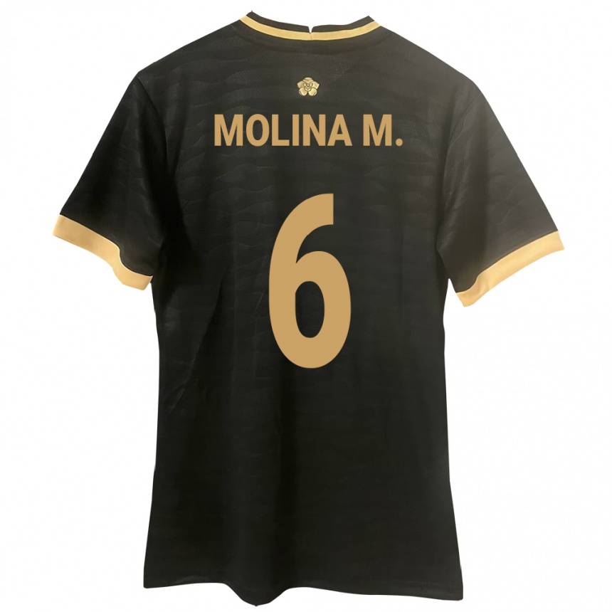 Vyrai Panama Mariana Molina #6 Juoda Išvykos Marškinėliai 24-26 T-Shirt