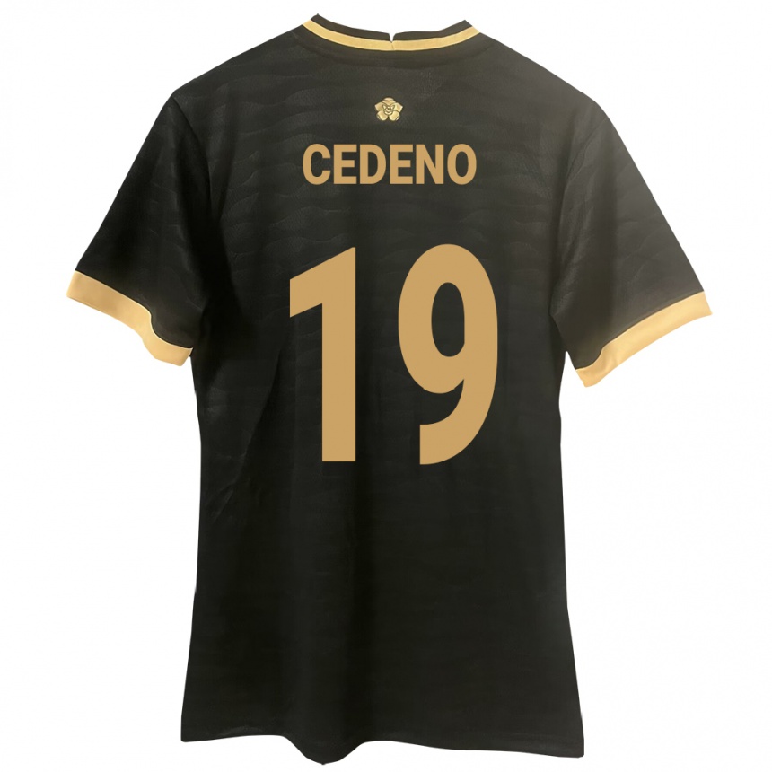 Vyrai Panama Lineth Cedeño #19 Juoda Išvykos Marškinėliai 24-26 T-Shirt