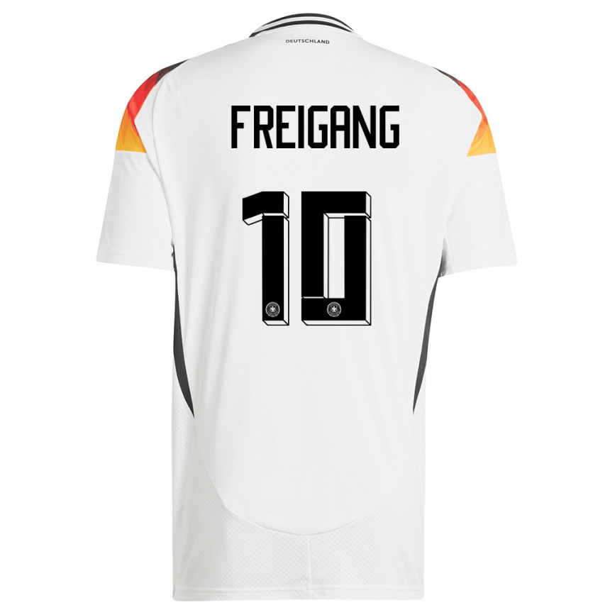 Moteriškas Vokietija Laura Freigang #10 Baltas Namų Marškinėliai 24-26 T-Shirt