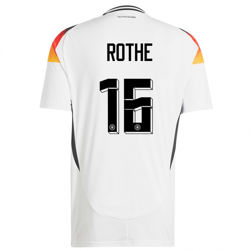 Moteriškas Vokietija Tom Rothe #16 Baltas Namų Marškinėliai 24-26 T-Shirt